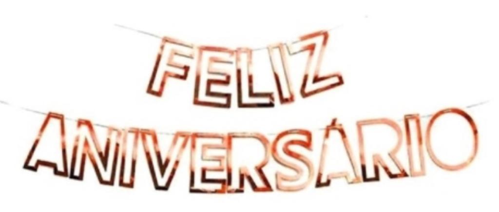 FAIXA FELIZ ANIVERSARIO LUXO GOLD ROSE