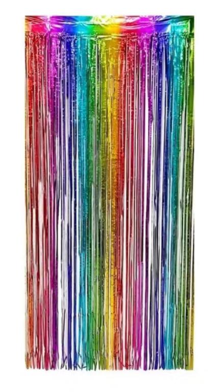 CORTINA METALIZADA COLORIDA 1X2MT