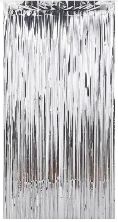 CORTINA METALIZADA PRATA 1X2MT