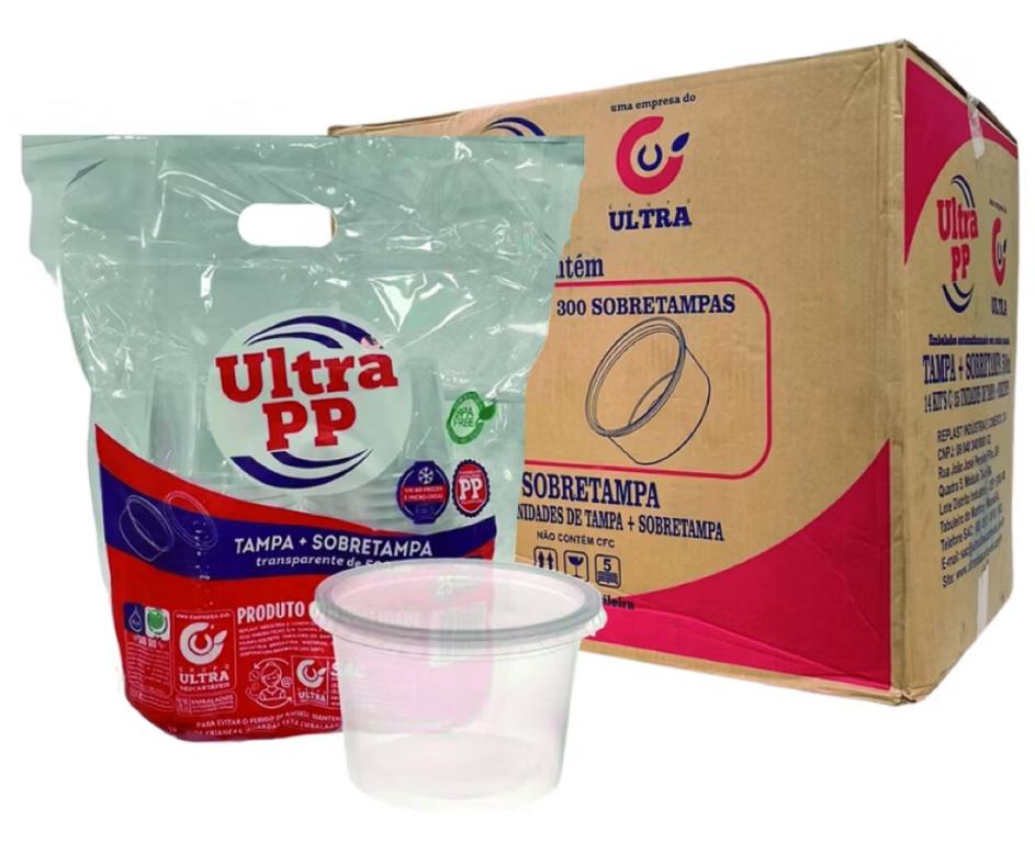 KIT POTE C/ TAMPA ULTRA REDONDO 1000ML C/25UN