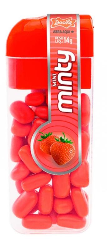 PASTILHA DOCILE MINI MINTY MORANGO 14G