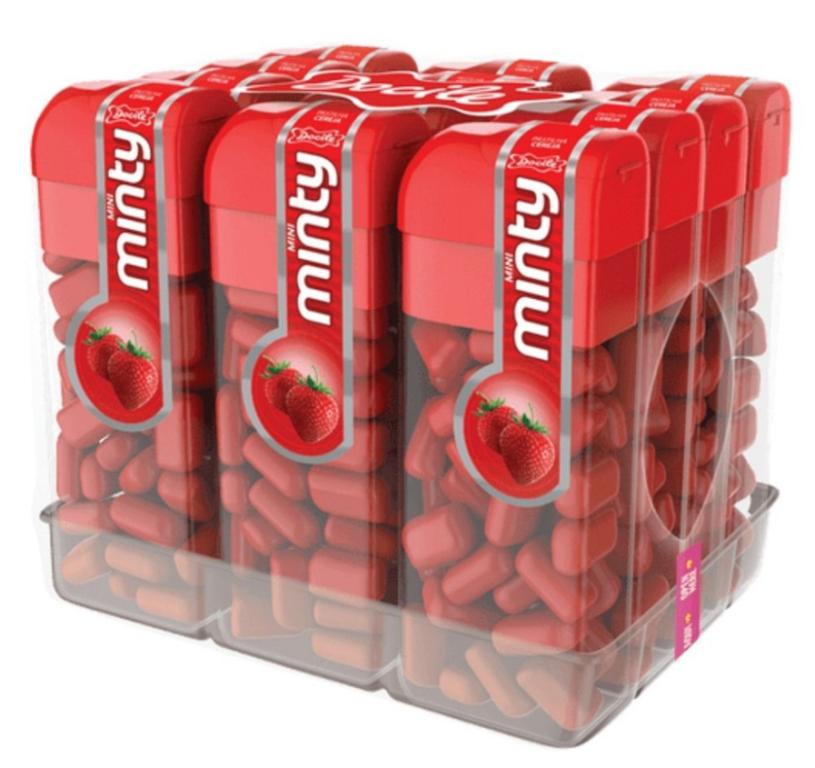 PASTILHA DOCILE MINI MINTY MORANGO 14G