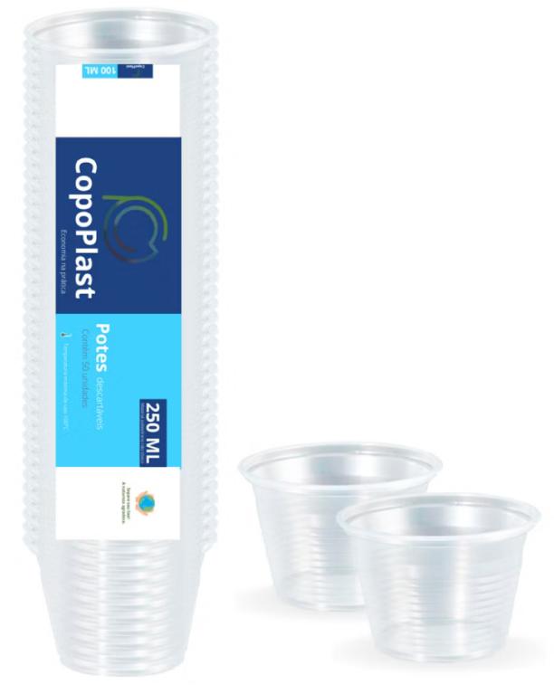 POTE PLAST. PS COPOPLAST 250ML TRANSP. C/50UN