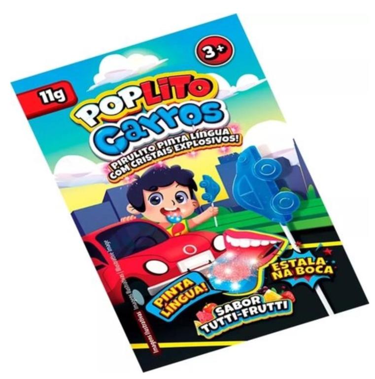 POP LITO CARROS PINTA LINGUA C/CRISTAIS EXPLOSIVOS C/15UN