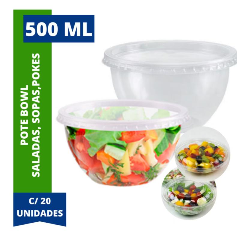 KIT POTE C/ TAMPA PRAFESTA BOWL C/500ML C/20UN