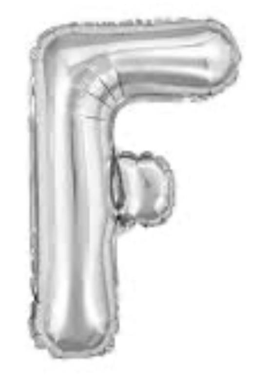BALAO LETRA (F) PRATA 45CM LELY