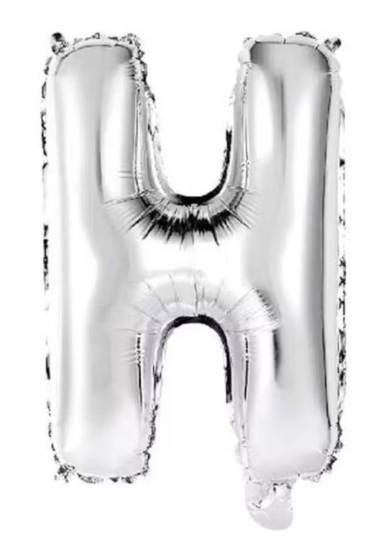 BALAO LETRA (H) PRATA 45CM LELY