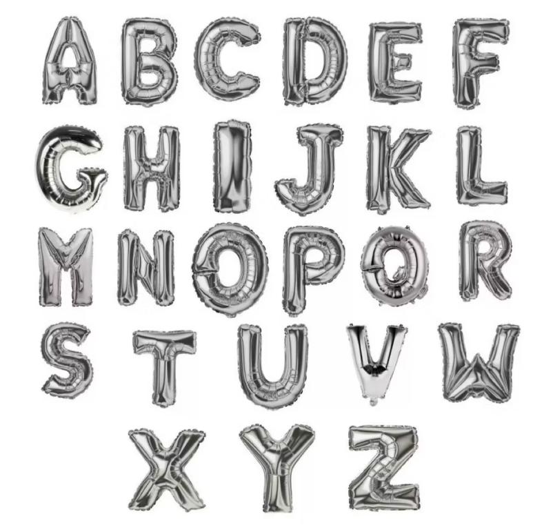 BALAO LETRA (P) PRATA 45CM