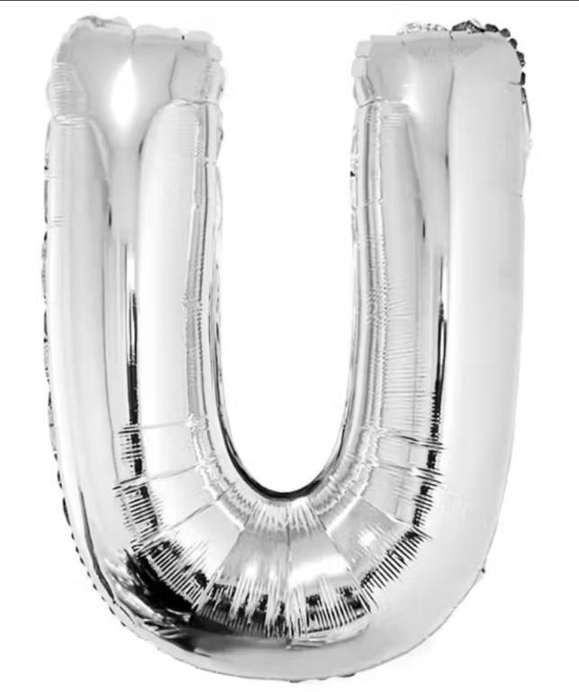 BALAO LETRA (U) PRATA 45CM LELY