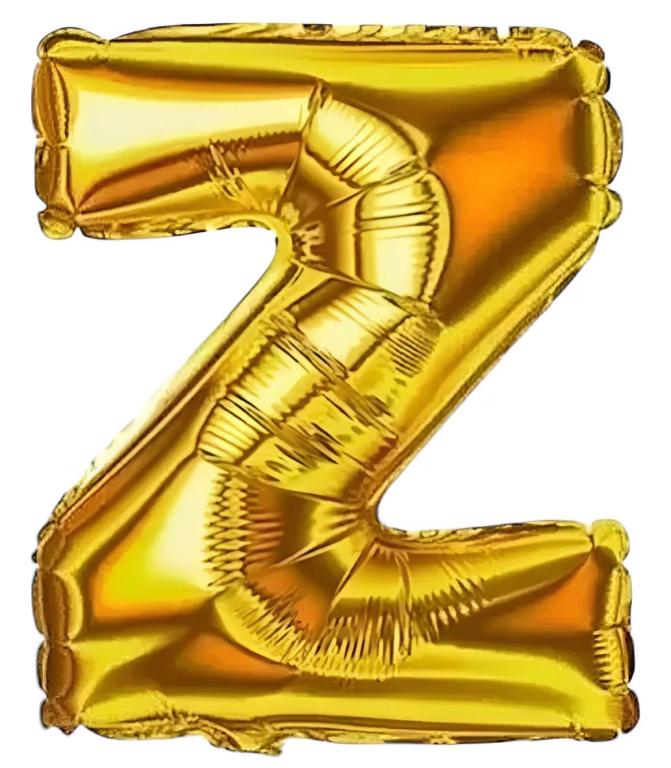 BALAO LETRA (Z) DOURADO 45CM JS