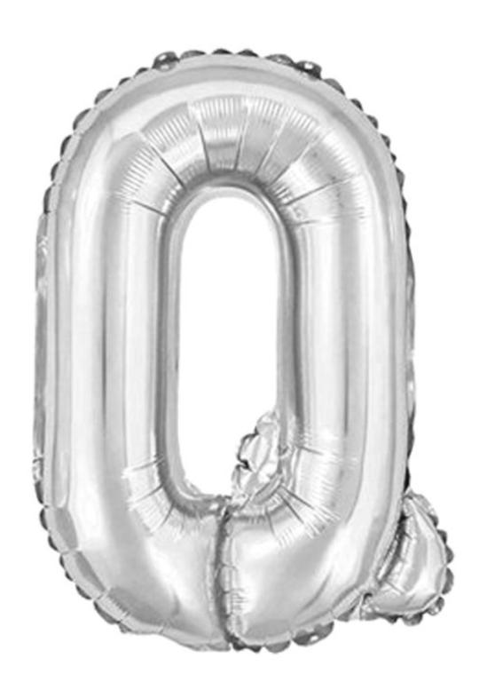 BALAO LETRA (Q) PRATA 45CM LELY