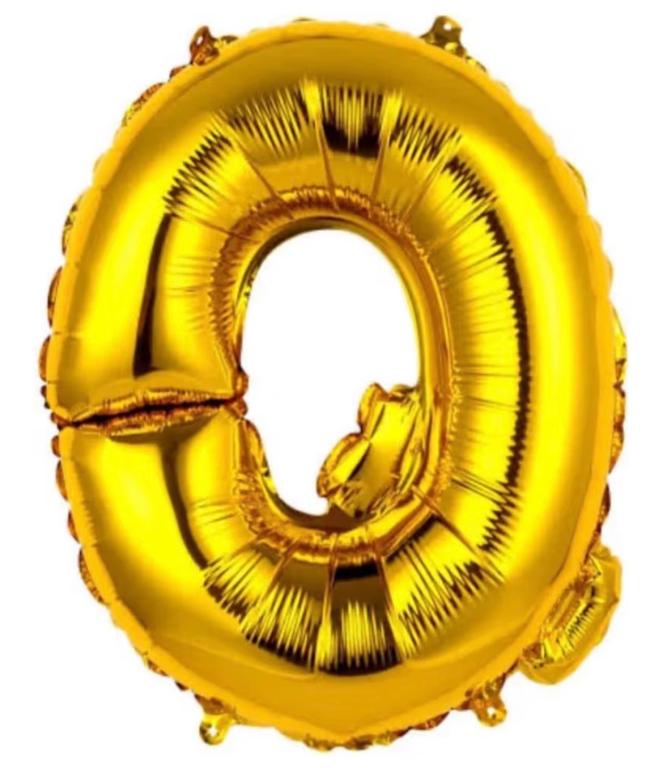 BALAO LETRA (Q) DOURADO 45CM JS