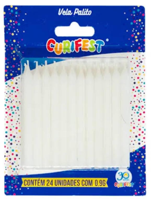 VELA PALITO CURIFEST BRANCA C/20UN