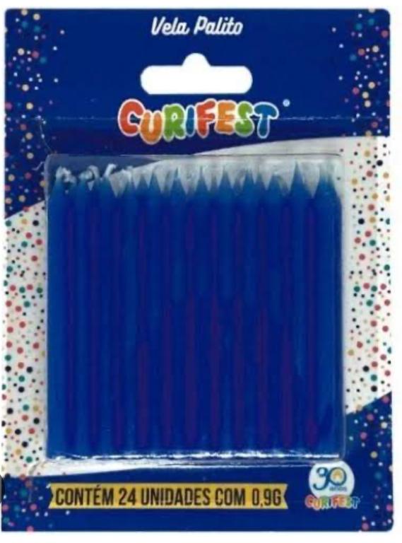 VELA PALITO CURIFEST AZUL C/24UN