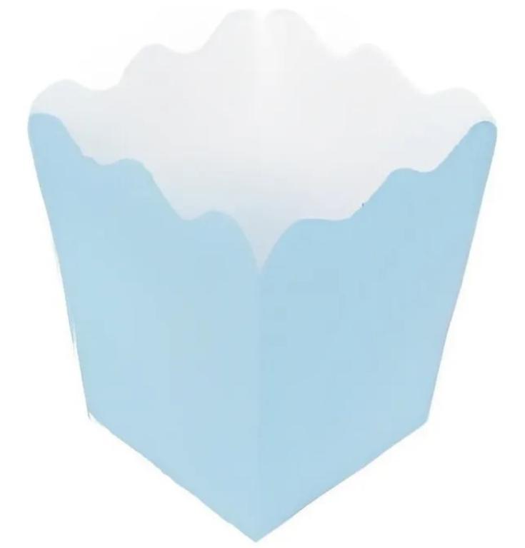 CACHEPOT PAPEL GRANDE 13X13 AZUL CLARO C/10UN