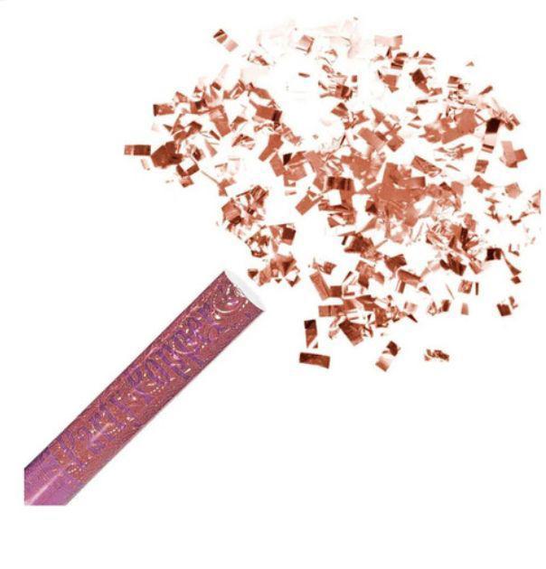 LANCA CONFETE TEMA FESTA EXPLOSAO ROSE 30CM