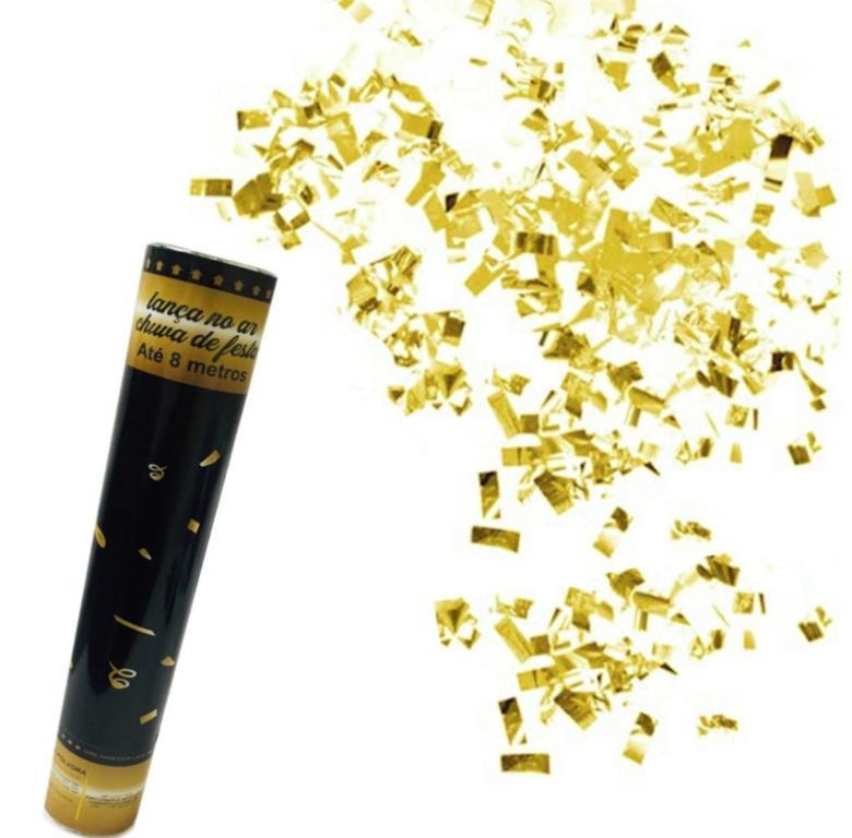LANCA CONFETE TEMA FESTA EXPLOSAO DE OURO 30CM