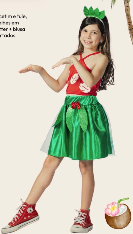 FANTASIA LILO SAIA + BLUSA + TIARA TAM. M