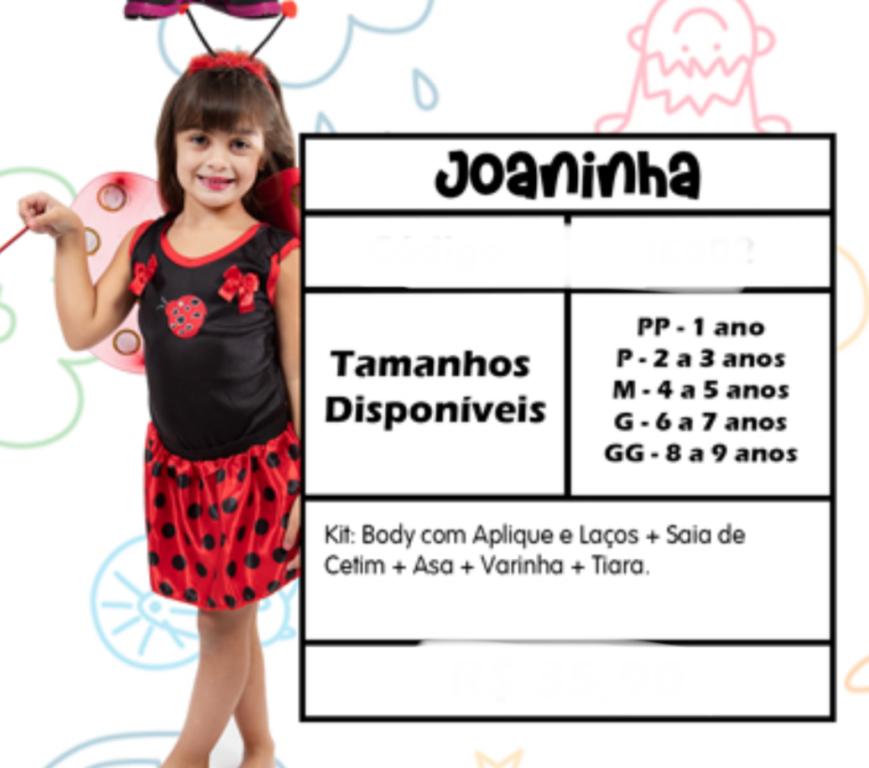 FANTASIA JOANINHA + TIARA + ASA JOANINHA + CETRO TAM. M