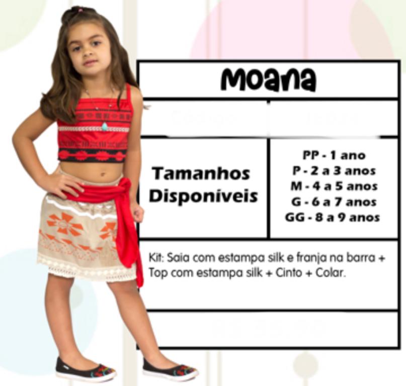 FANTASIA MOANA + CINTO + COLAR TAM. P