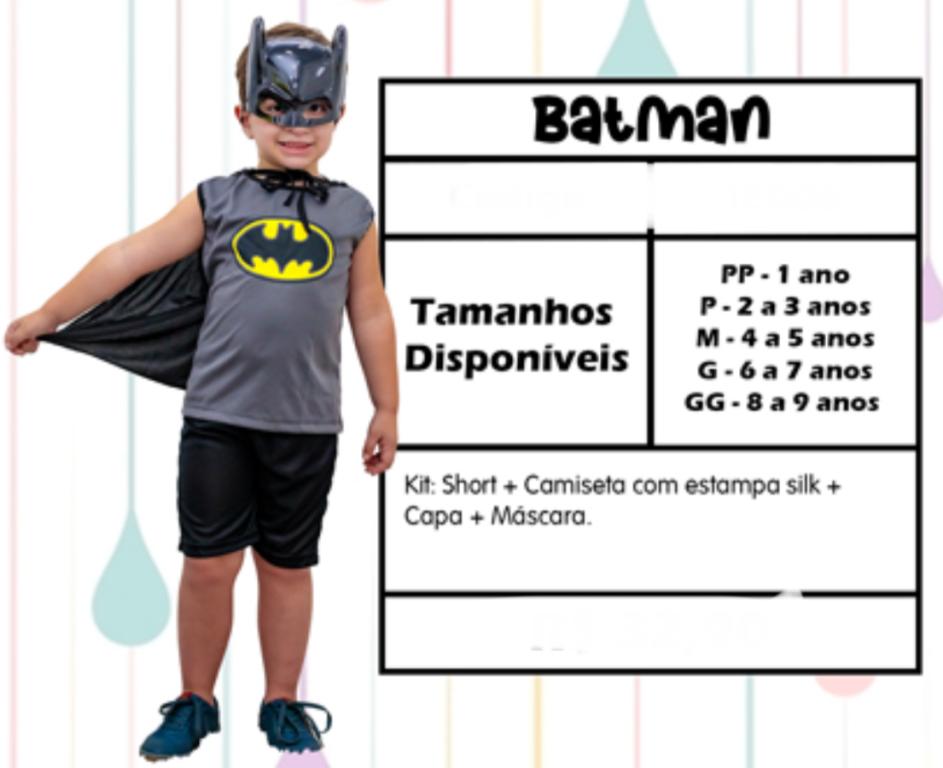 FANTASIA BATMAN + MASCARA TAM. P