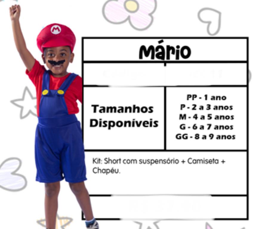 FANTASIA SUPER MARIO + QUEPE TAM. PP