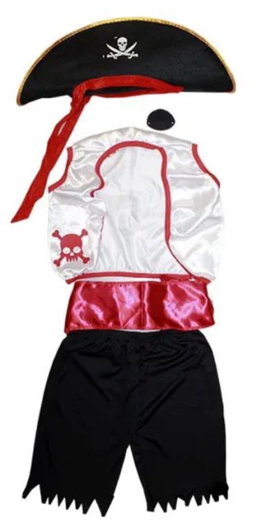 FANTASIA PIRATA MASC. + CHAPEU + TAPA OLHO TAM. P