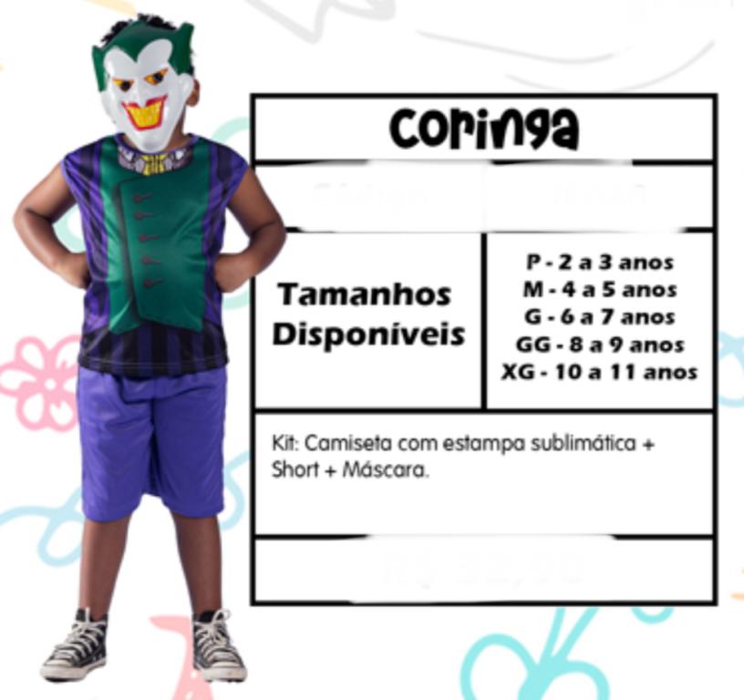 FANTASIA CORINGA + MASCARA TAM. G