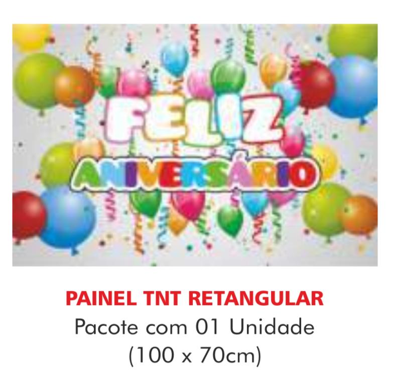 PAINEL TNT DUPLO RETANGULAR FELIZ ANIVERSARIO 70X100CM