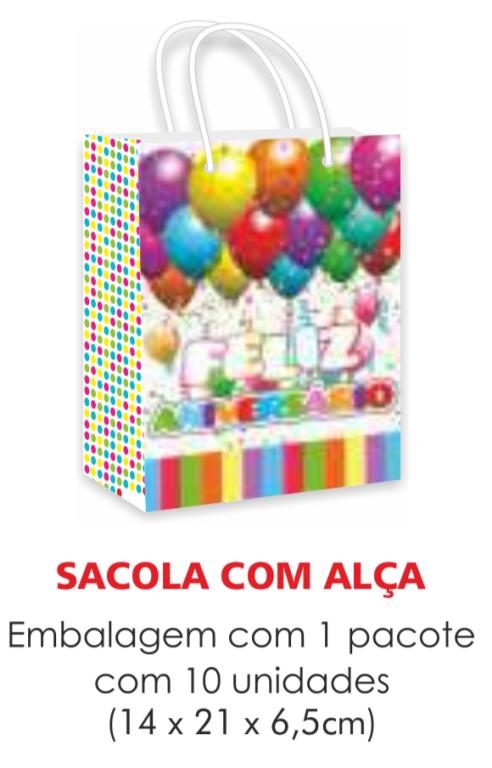 SACOLA TEMA FELIZ ANIVERSARIO PAPEL SURPRESA C/10UN