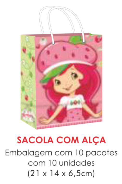 SACOLA TEMA MORANGUINHO PAPEL SURPRESA C/10UN