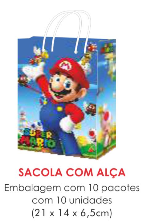 SACOLA TEMA MARIO BROSS PAPEL SURPRESA C/10UN