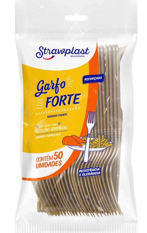GARFO REFEICAO MASTER STRAWPLAST DOURADO C/50UN