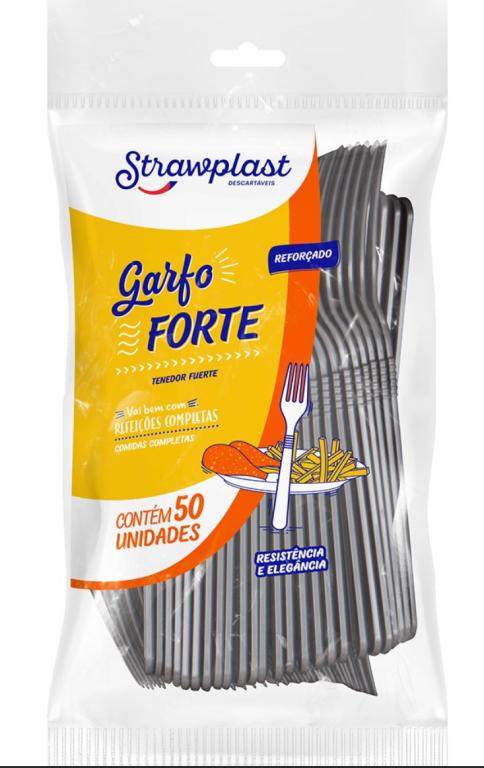 GARFO REFEICAO MASTER STRAWPLAST PRATA C/50UN