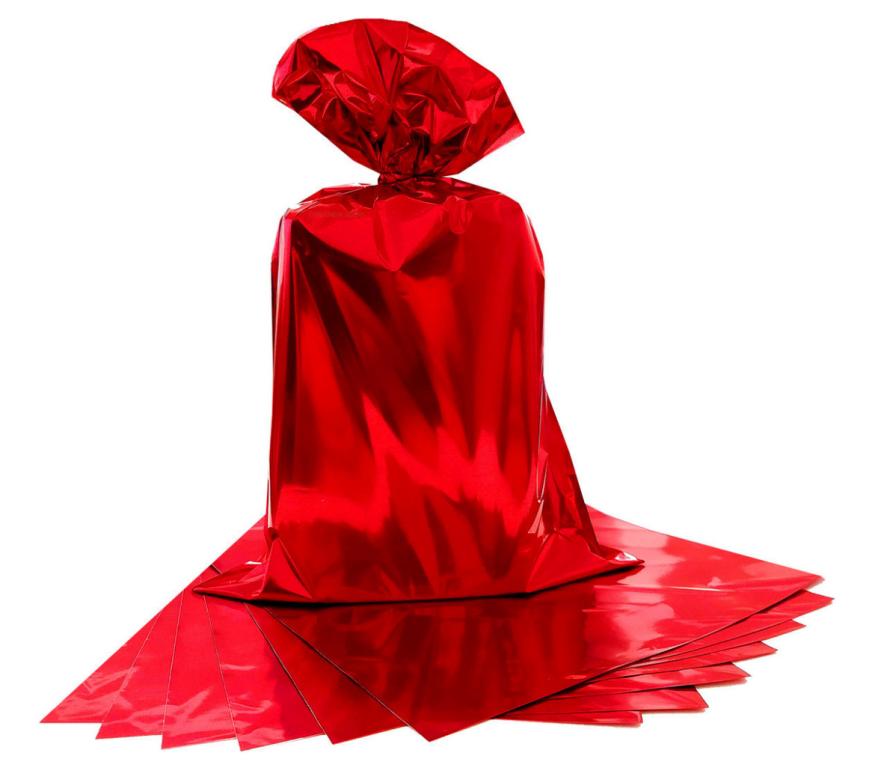 SACO P/ PRESENTE METALIZADO VERMELHO 45X60 C/50UN