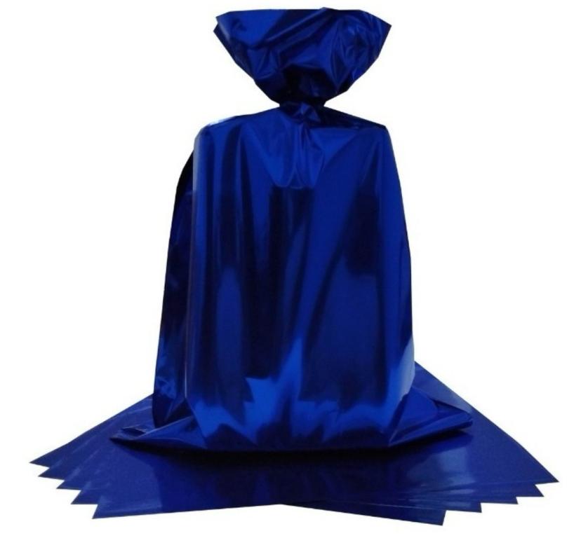 SACO P/ PRESENTE METALIZADO AZUL 25X36 C/50UN