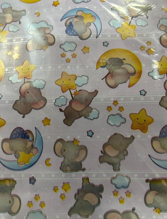 SACO P/ PRESENTE METALIZADO ELEFANTE ROSA 45X60 C/50UN