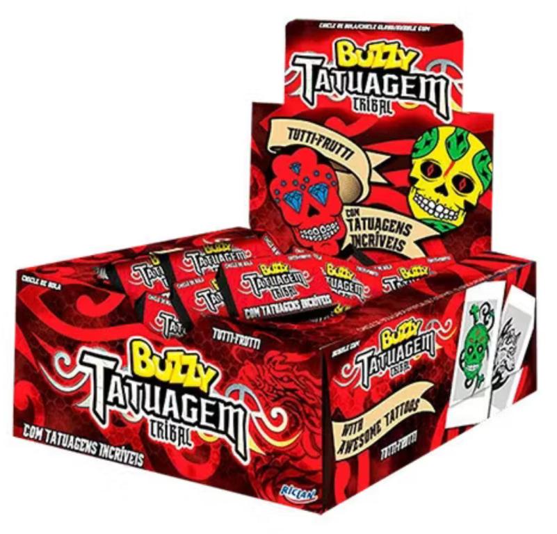 CHICLE BUZZY TATOO TRIBAL MORANGO 360G