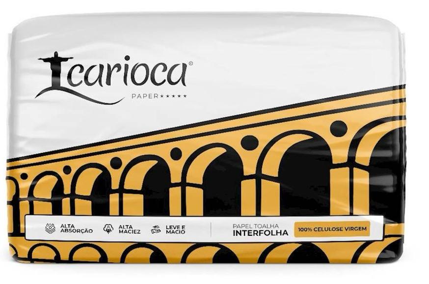 PAPEL TOALHA INTERFOLHADA CARIOCA 100% CELULOSE C/1000UN