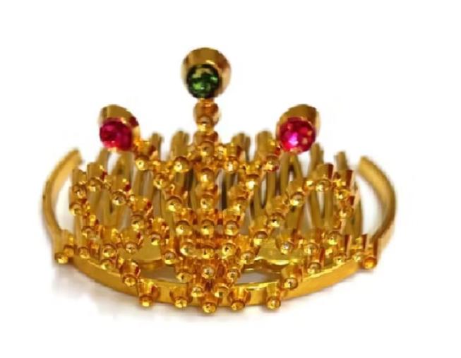 COROA MINI PRINCESA DOURADA