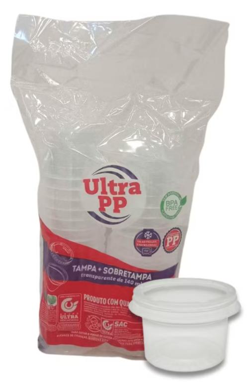 KIT POTE C/ TAMPA ULTRA REDONDO 140ML C/25UN