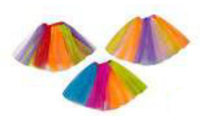 SAIA DE TULE MULTICOLORIDA 40CM