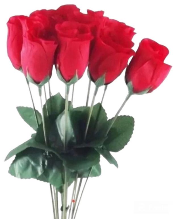 FLOR ROSA ARTIFICIAL VERMELHA 32CM