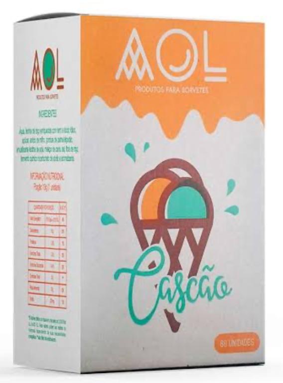 CASCAO BISCOITO P/ SORVETE AOL GRANDE CX/60UN