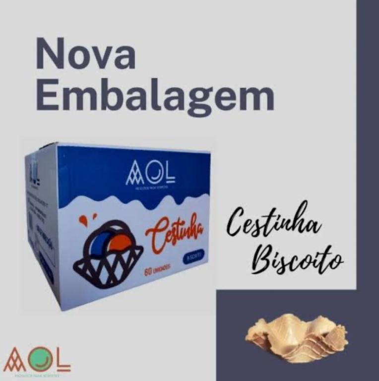 CESTINHA BISCOITO P/ SORVETE AOL CX/48UN
