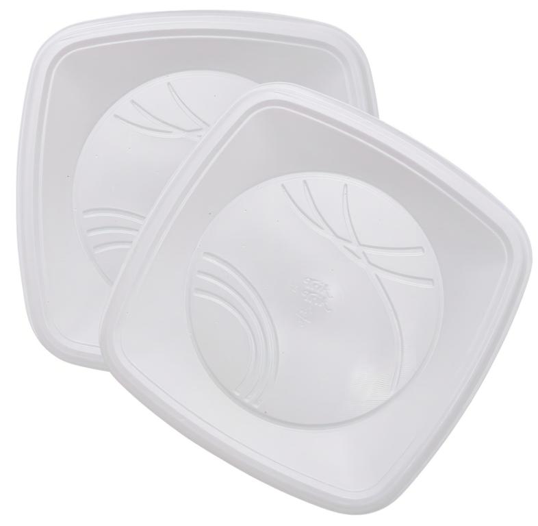 PRATO PLAST. TRIK TRIK 15CM QUADRADO BRANCO C/10UN