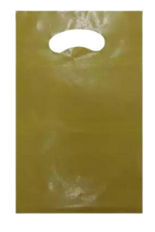 SACOLA PLAST. BOCA DE PALHACO DOURADA 15X20 C/50UN