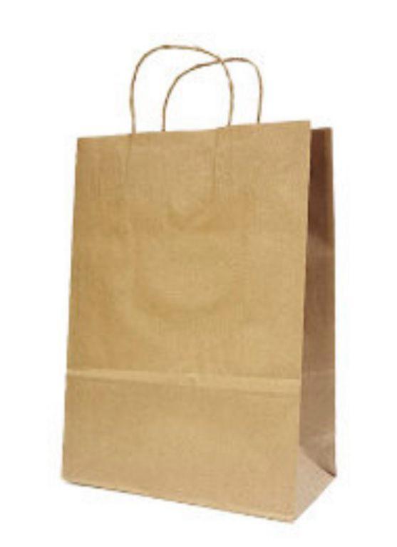 SACOLA PAPEL KRAFT LISA MINI 12X7X16CM C/25UN