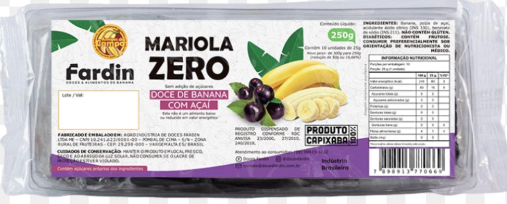 BANANADA C/ ACAI FARDIM ZERO ADICAO DE ACUCAR 250GR