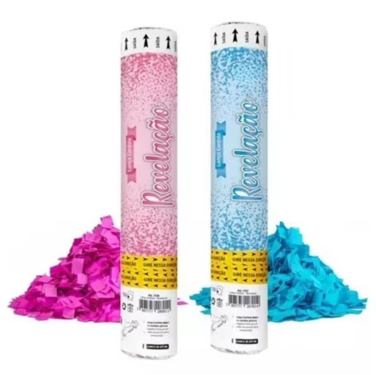 LANCA CONFETE CHA DE REVELACAO AZUL 30CM